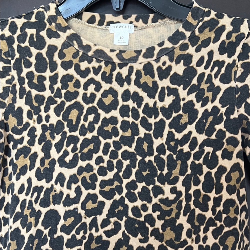 Crewcuts Leopard Print Kids Dress - Black and Tan